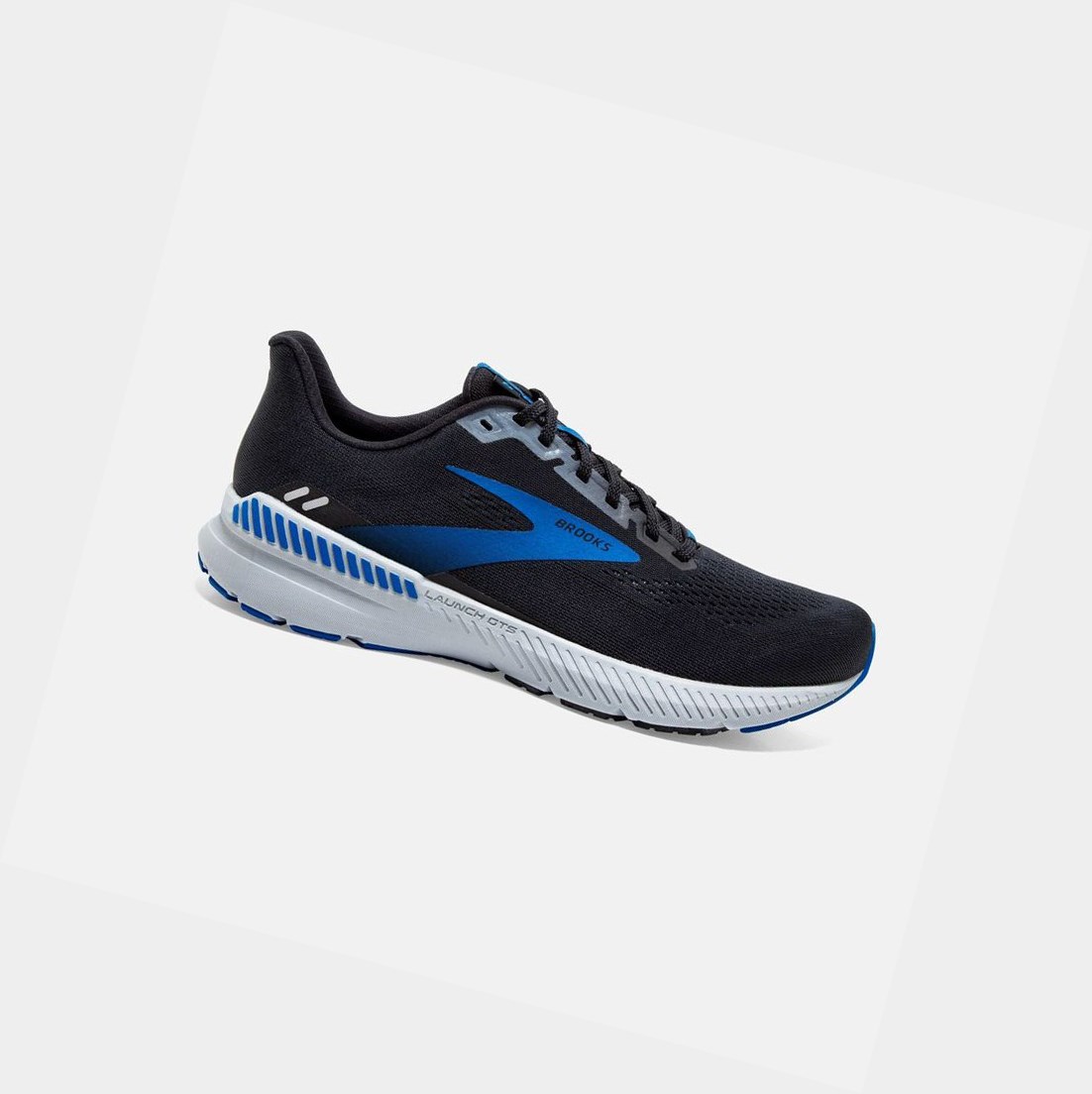 Scarpe Running Strada Uomo Brooks Launch GTS 8 Nere Grigie Blu | CKSXMG-847