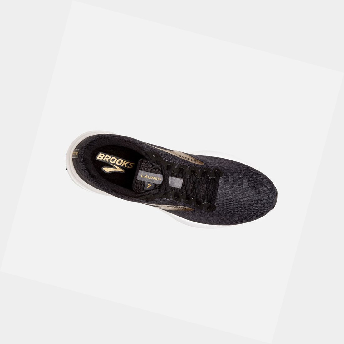 Scarpe Running Strada Uomo Brooks Launch 7 Nere Oro | FLBNGR-870
