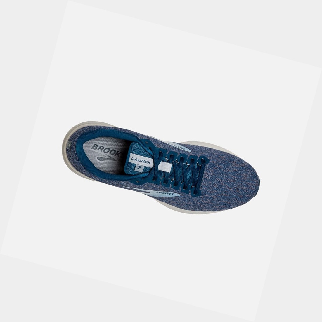 Scarpe Running Strada Uomo Brooks Launch 7 Blu Grigie | ISHNTB-349