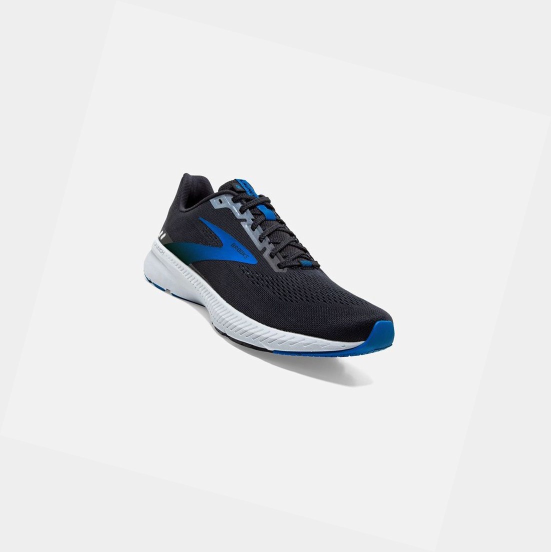 Scarpe Running Strada Uomo Brooks Launch 8 Nere Grigie Blu | OMBKXH-504