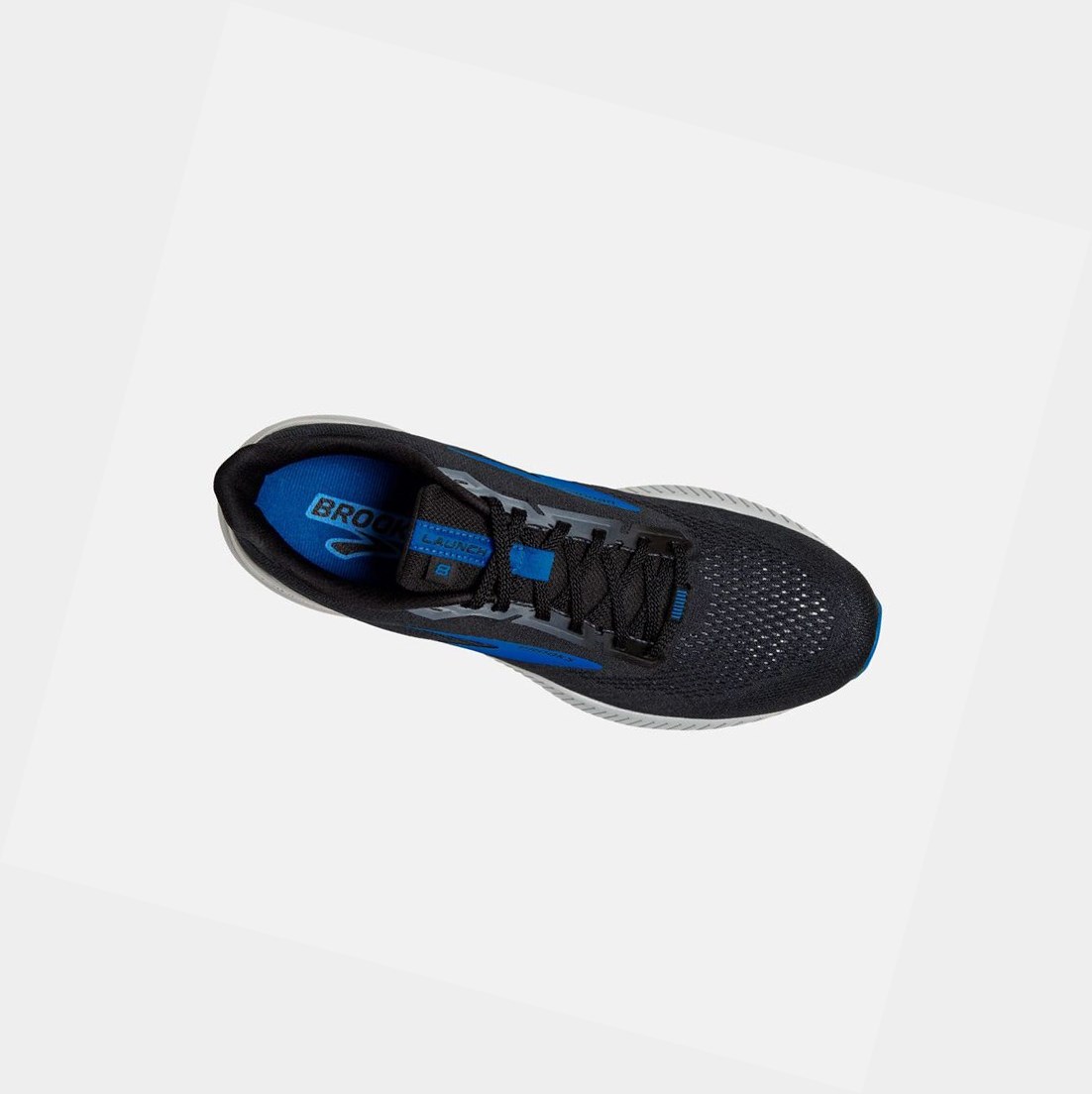 Scarpe Running Strada Uomo Brooks Launch 8 Nere Grigie Blu | OMBKXH-504