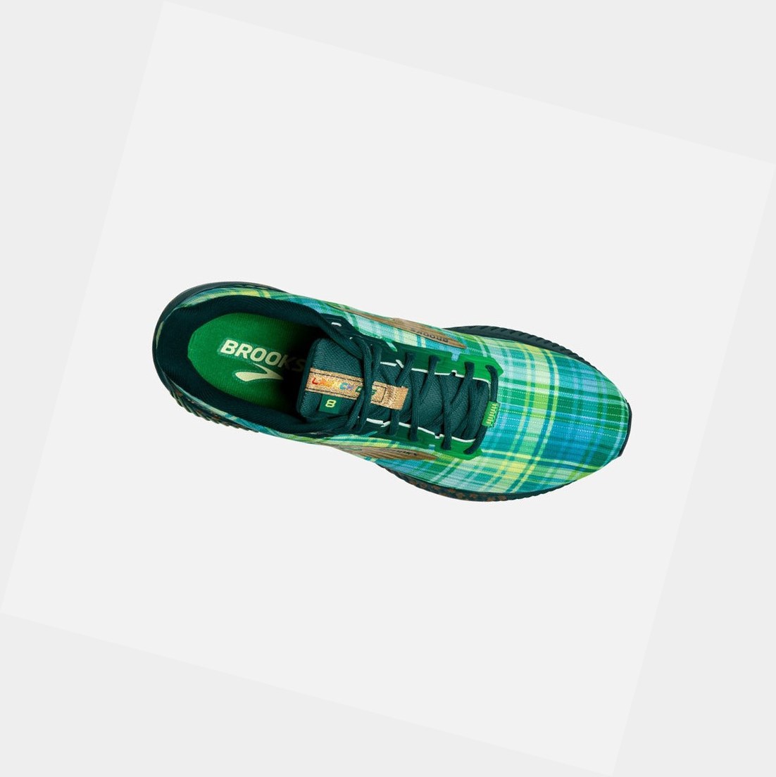 Scarpe Running Strada Uomo Brooks Launch GTS 8 Verdi Oro Corallo | QBJEMH-743