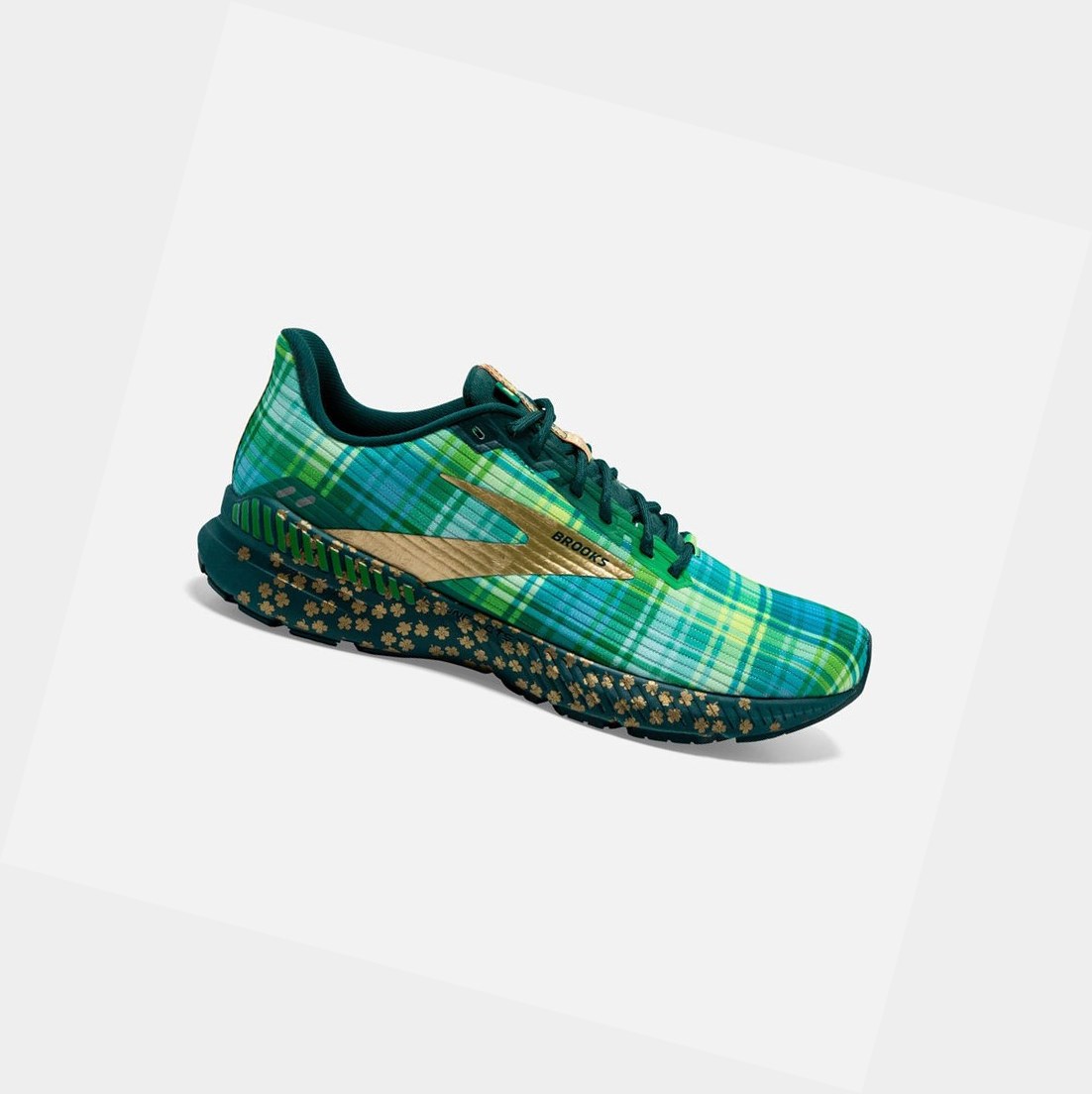 Scarpe Running Strada Uomo Brooks Launch GTS 8 Verdi Oro Corallo | QBJEMH-743
