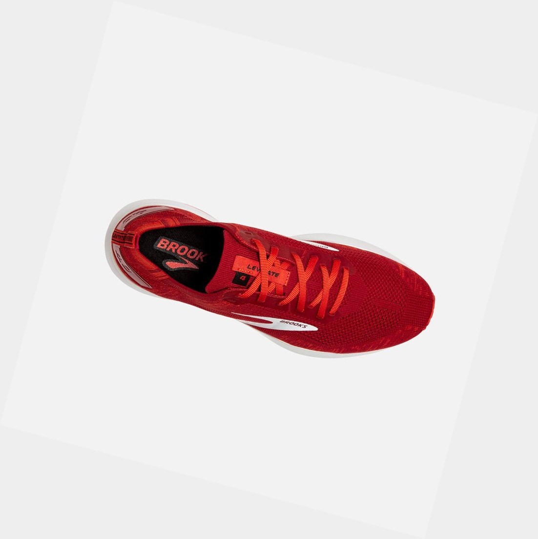 Scarpe Running Strada Uomo Brooks Levitate 4 Rosse Bianche | AETWBC-083
