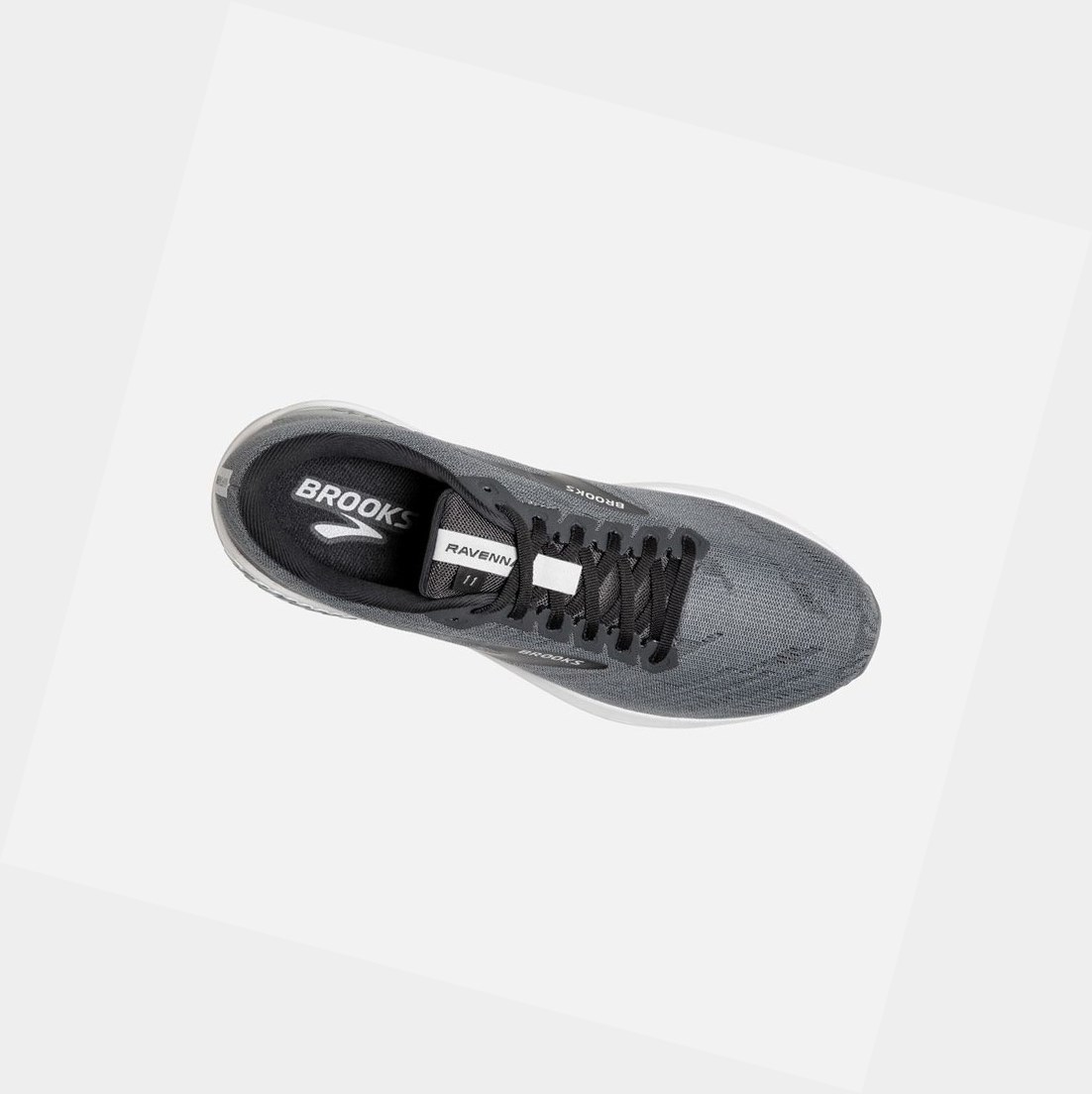 Scarpe Running Strada Uomo Brooks Ravenna 11 Grigie Bianche | CBVOHP-185