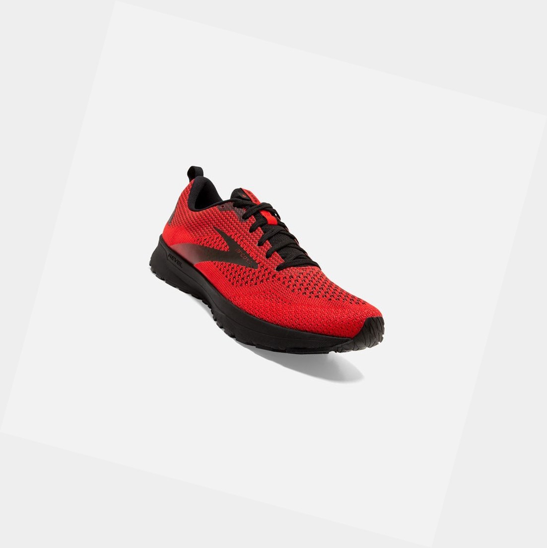 Scarpe Running Strada Uomo Brooks Revel 4 Rosse Nere | GEIMAQ-842