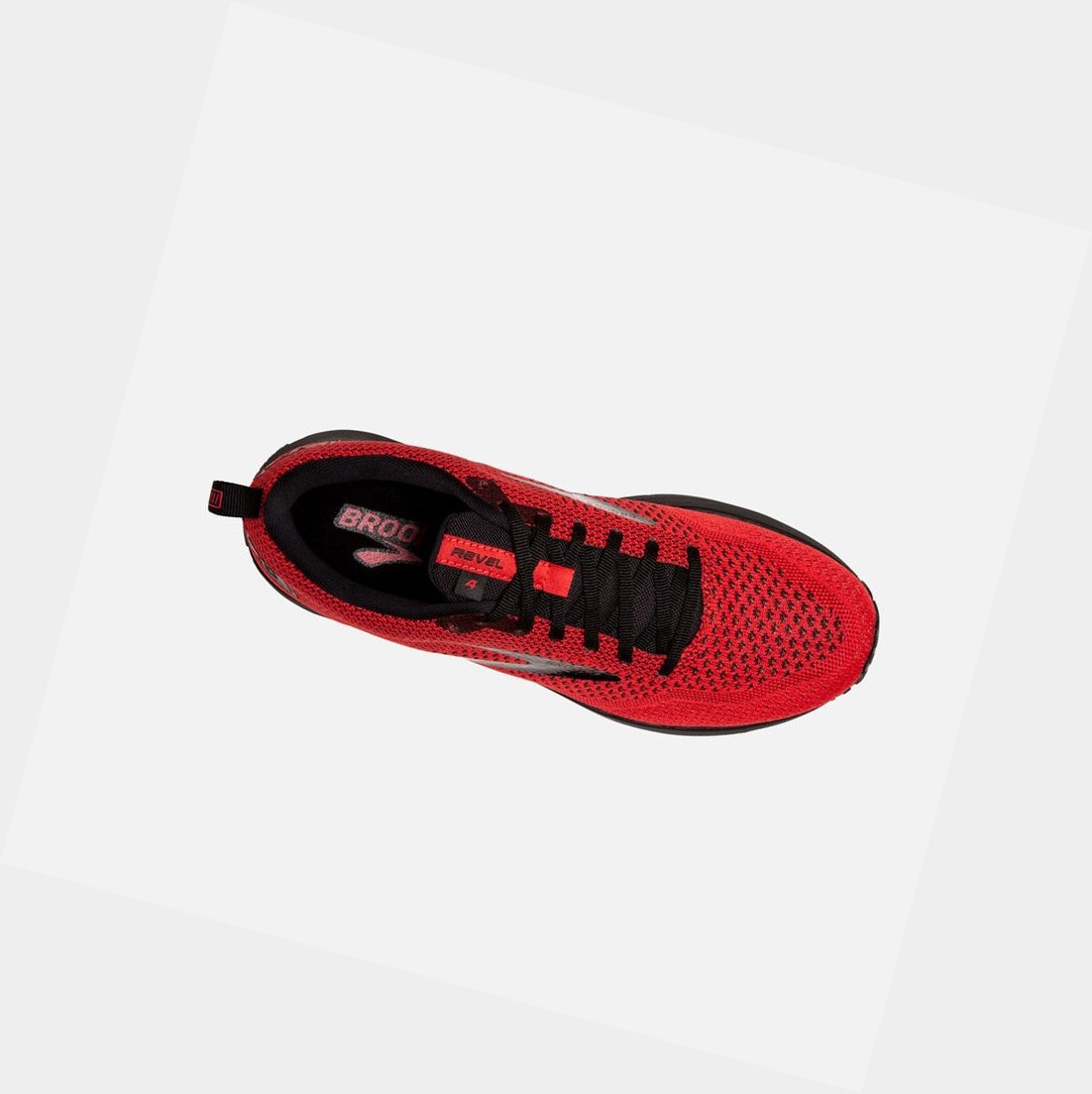 Scarpe Running Strada Uomo Brooks Revel 4 Rosse Nere | GEIMAQ-842