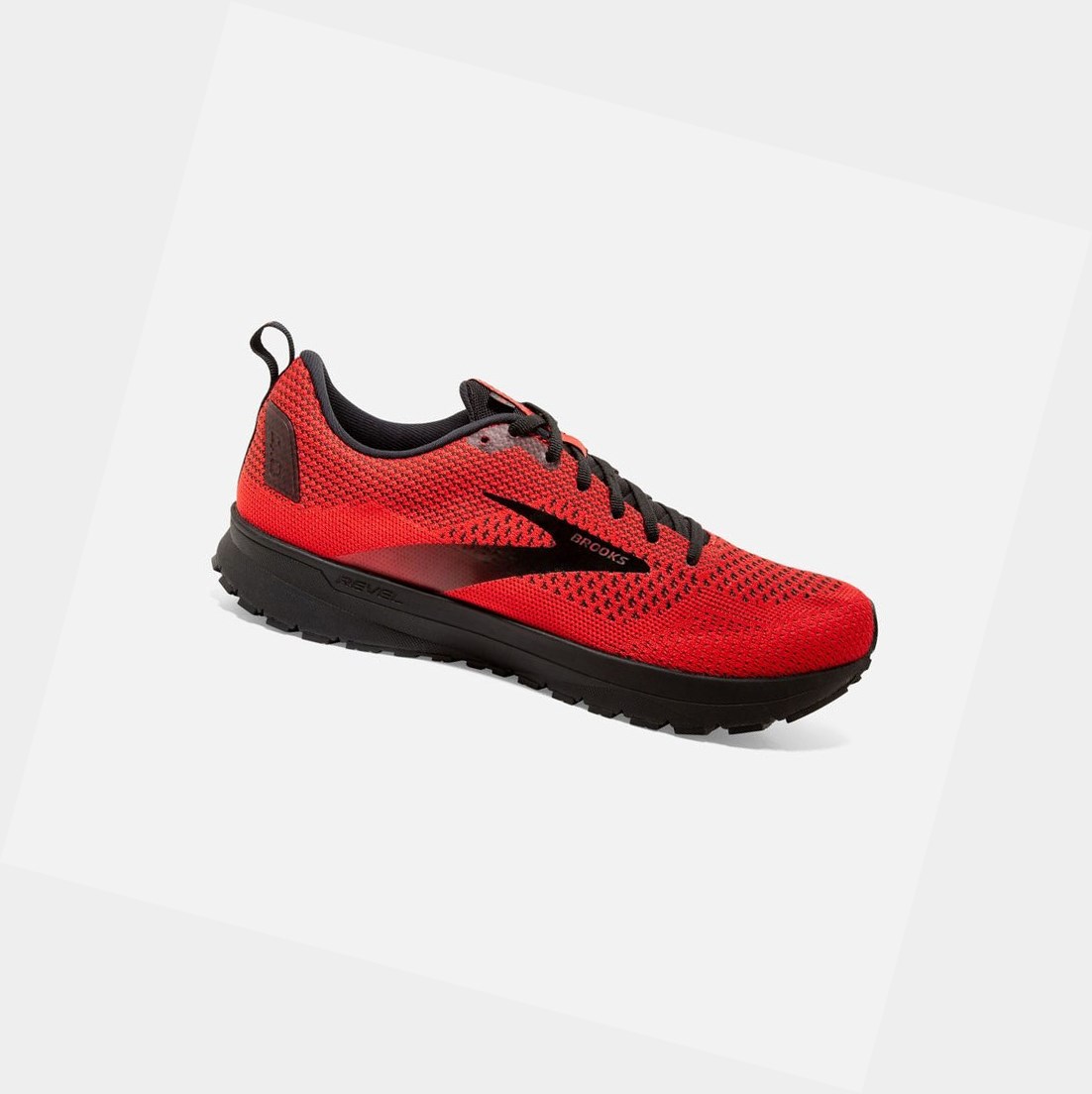 Scarpe Running Strada Uomo Brooks Revel 4 Rosse Nere | GEIMAQ-842