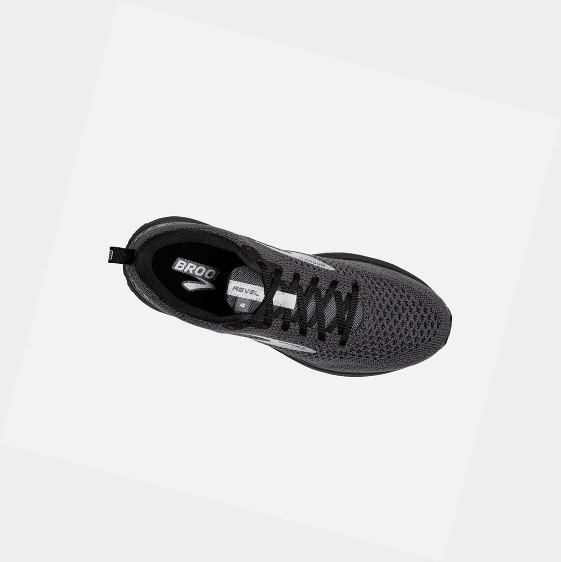 Scarpe Running Strada Uomo Brooks Revel 4 Nere Grigie | KONLCB-109