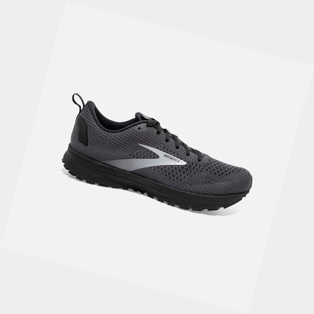 Scarpe Running Strada Uomo Brooks Revel 4 Nere Grigie | KONLCB-109