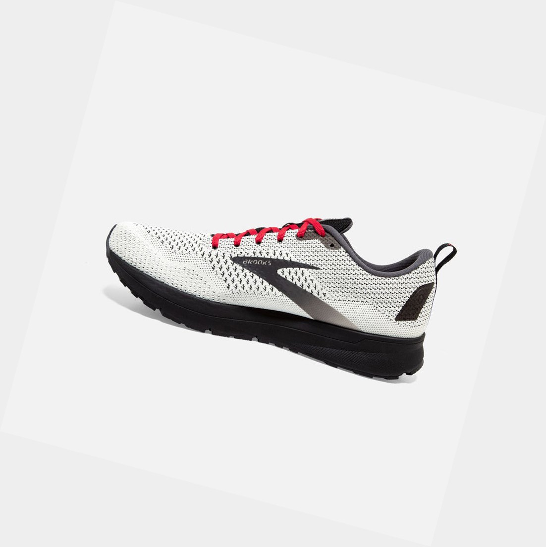 Scarpe Running Strada Uomo Brooks Revel 4 Bianche Nere Rosse | LWPUDV-032