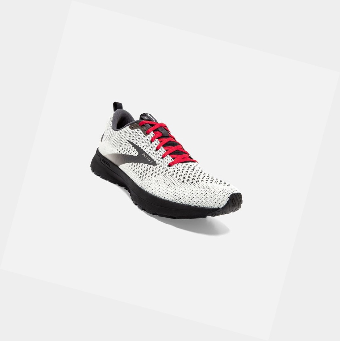 Scarpe Running Strada Uomo Brooks Revel 4 Bianche Nere Rosse | LWPUDV-032