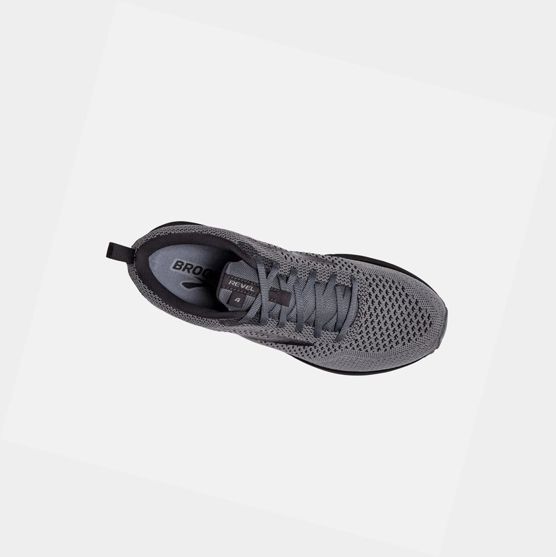 Scarpe Running Strada Uomo Brooks Revel 4 Grigie Nere | RMSHEC-039