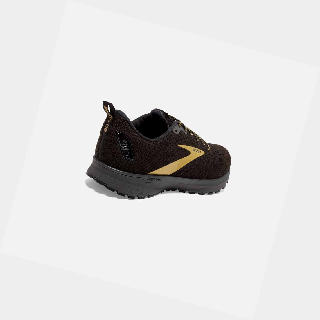 Scarpe Running Strada Uomo Brooks Revel 4 Nere Oro | RZJYEF-219