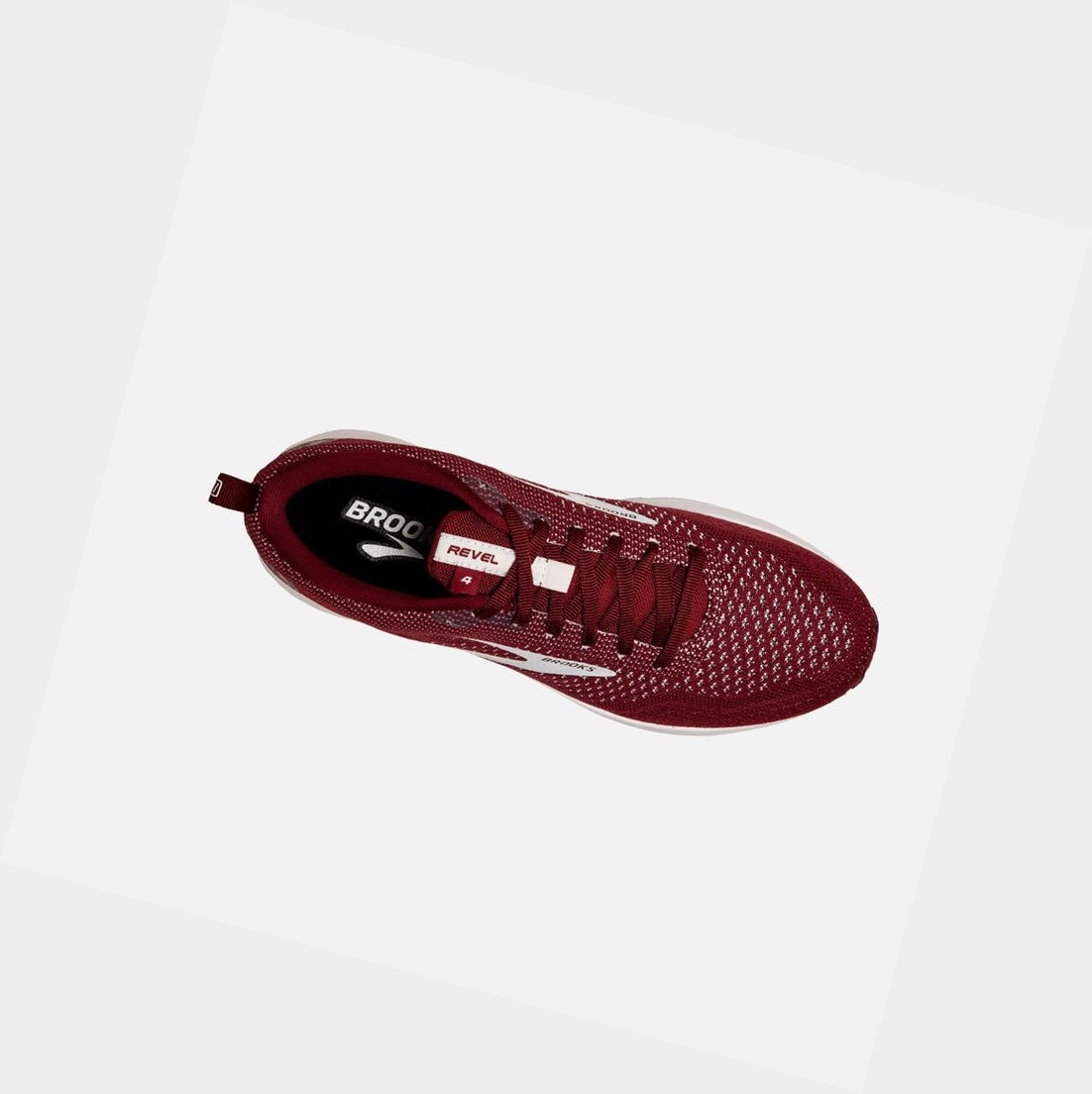 Scarpe Running Strada Uomo Brooks Revel 4 Bordeaux Bianche | ZGRHNS-819