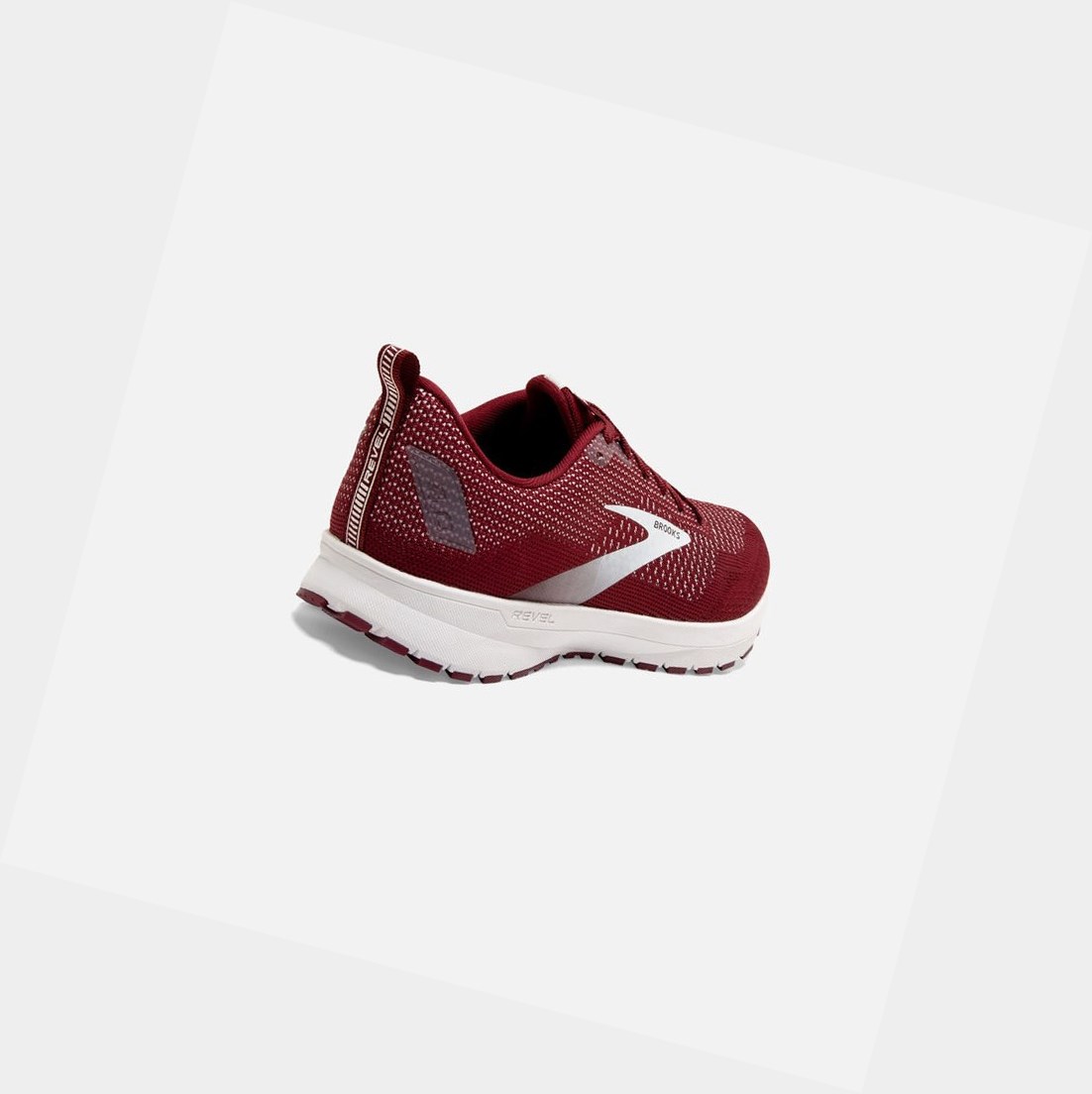 Scarpe Running Strada Uomo Brooks Revel 4 Bordeaux Bianche | ZGRHNS-819