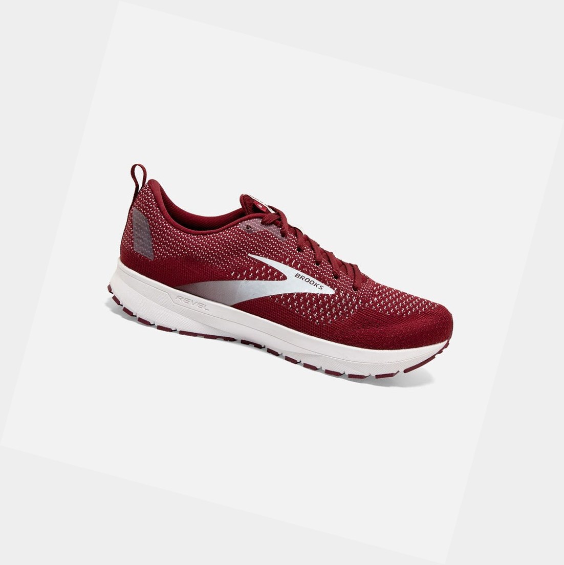 Scarpe Running Strada Uomo Brooks Revel 4 Bordeaux Bianche | ZGRHNS-819