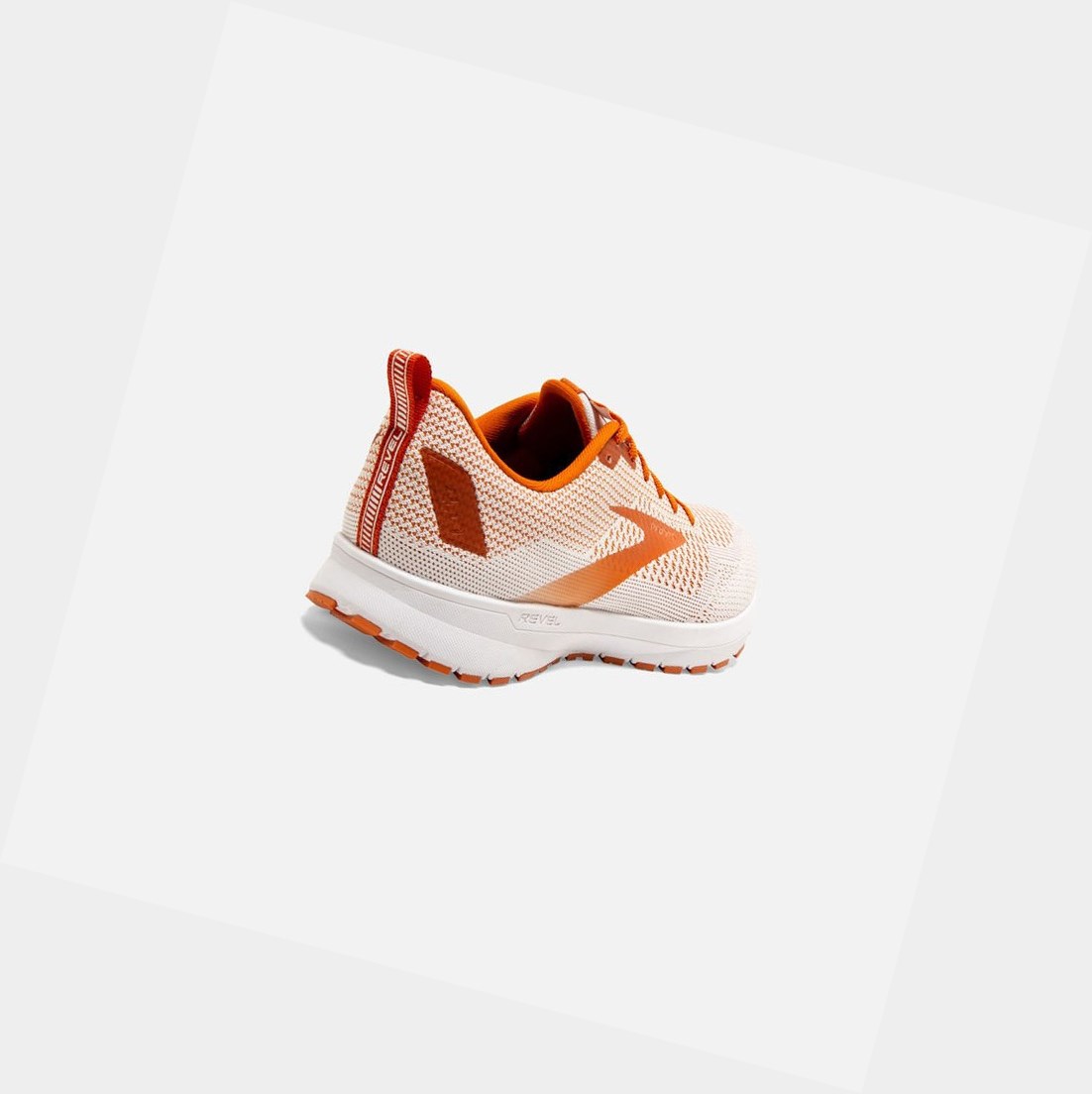 Scarpe Running Strada Uomo Brooks Revel 4 Bianche Arancioni | ZRIAMD-742
