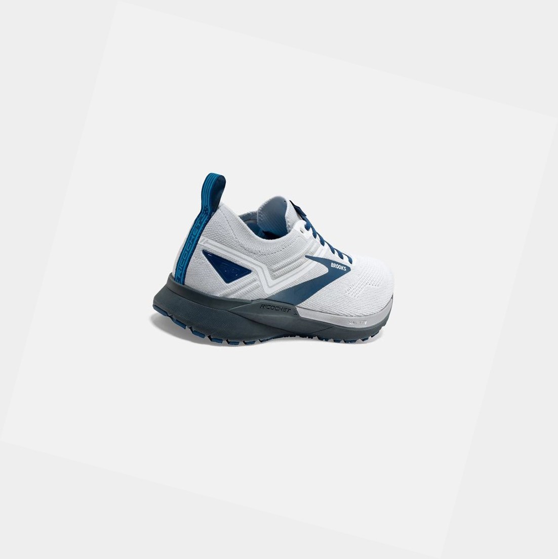 Scarpe Running Strada Uomo Brooks Ricochet 3 Bianche Grigie Blu | CLHYGB-751