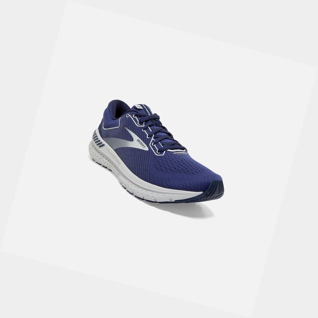 Scarpe Running Strada Uomo Brooks Transcend 7 Corallo Grigie Blu Marino | WJADRU-674