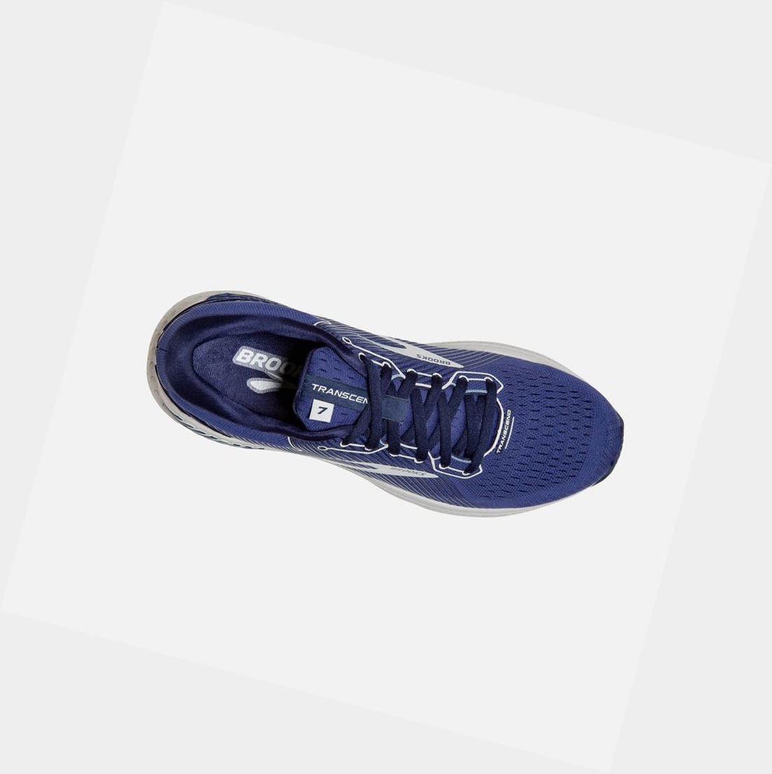 Scarpe Running Strada Uomo Brooks Transcend 7 Corallo Grigie Blu Marino | WJADRU-674