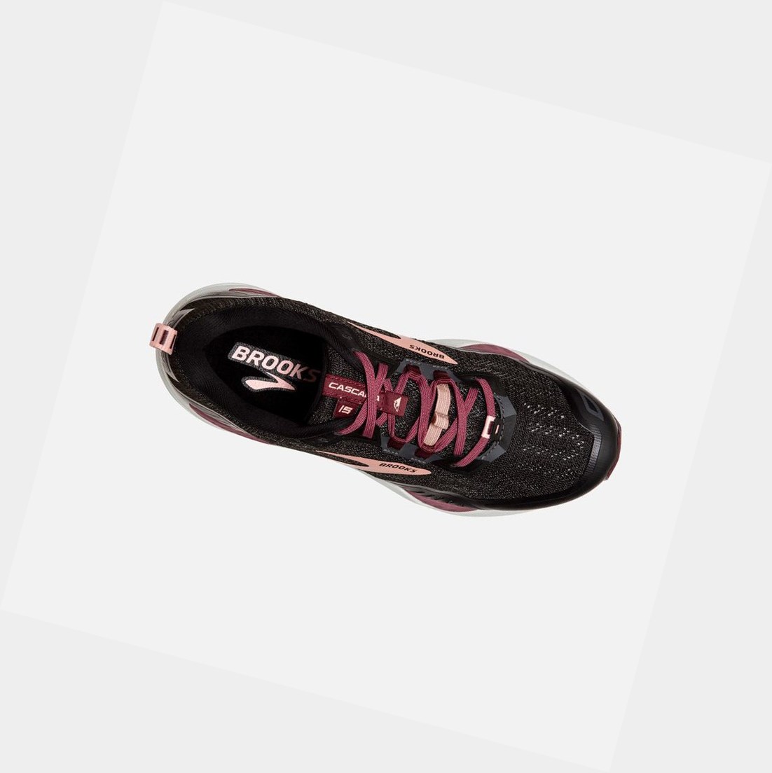 Scarpe Trail Donna Brooks Cascadia 15 Nere Corallo | HAMQJT-479
