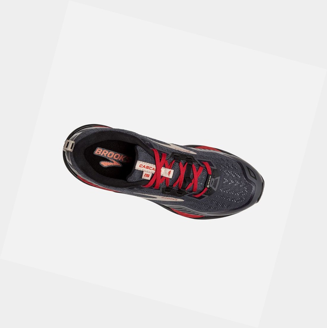 Scarpe Trail Uomo Brooks Cascadia 15 GTX Nere Rosse | RQUPYK-249