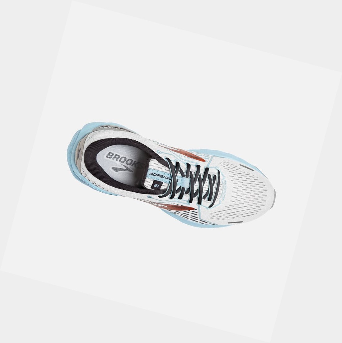 Scarpe da Passeggio Donna Brooks Adrenaline GTS 21 Bianche Blu Chiaro | JVBIYO-249