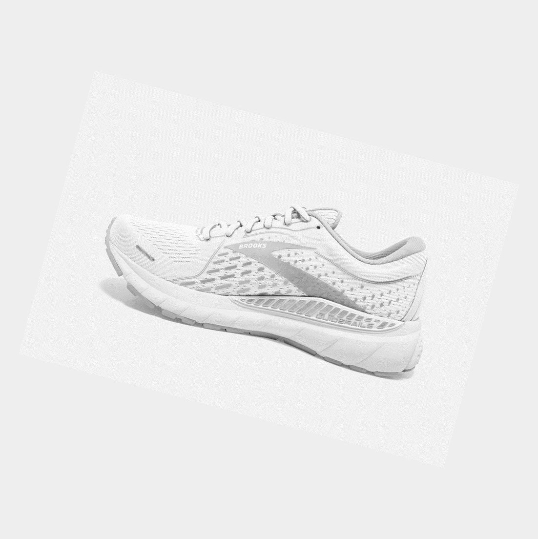 Scarpe da Passeggio Donna Brooks Adrenaline GTS 21 Bianche Grigie Argento | VPRILG-591