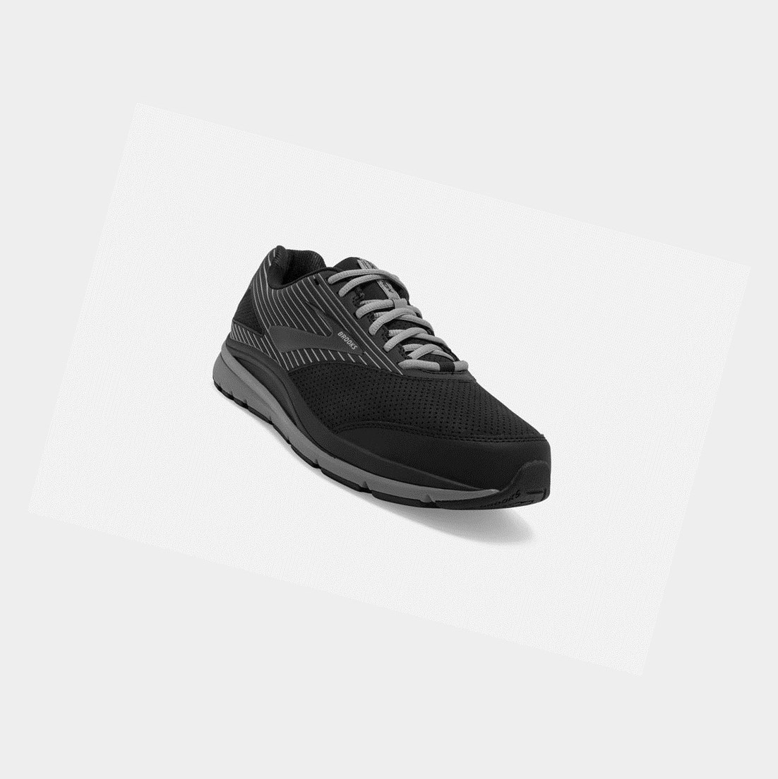 Scarpe da Passeggio Uomo Brooks Addiction Walker Scamosciate Nere Nere | AZUJBW-379