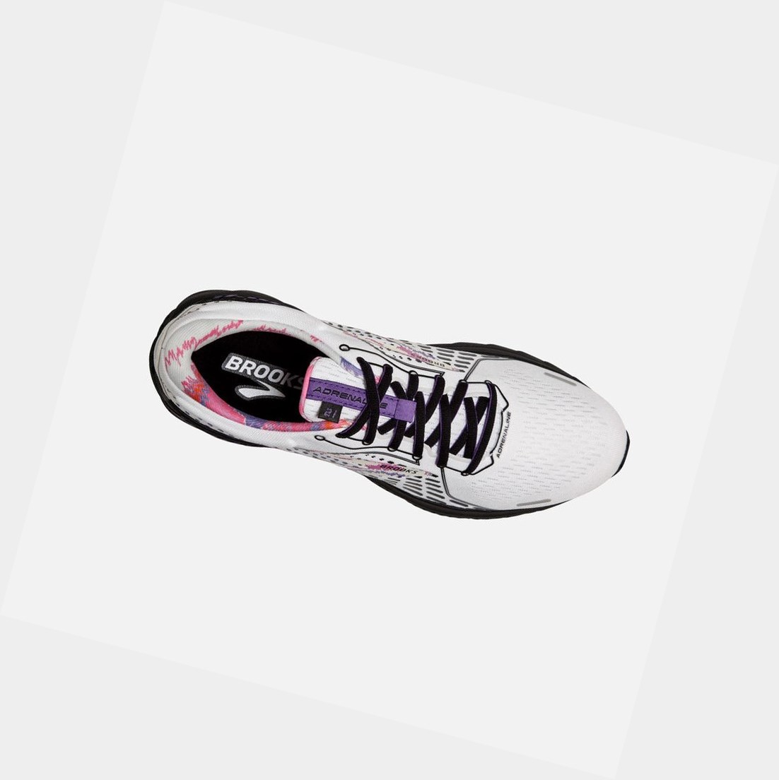 Scarpe da Passeggio Uomo Brooks Adrenaline GTS 21 Bianche Nere | GMUDYB-085