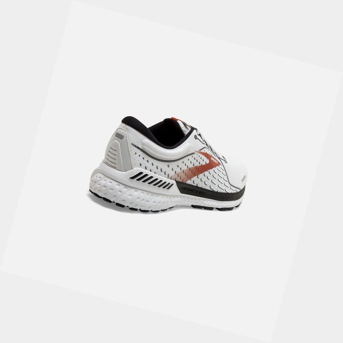 Scarpe da Passeggio Uomo Brooks Adrenaline GTS 21 Bianche Nere Arancioni | OHPUAT-876