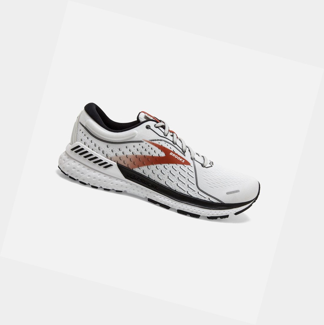 Scarpe da Passeggio Uomo Brooks Adrenaline GTS 21 Bianche Nere Arancioni | OHPUAT-876