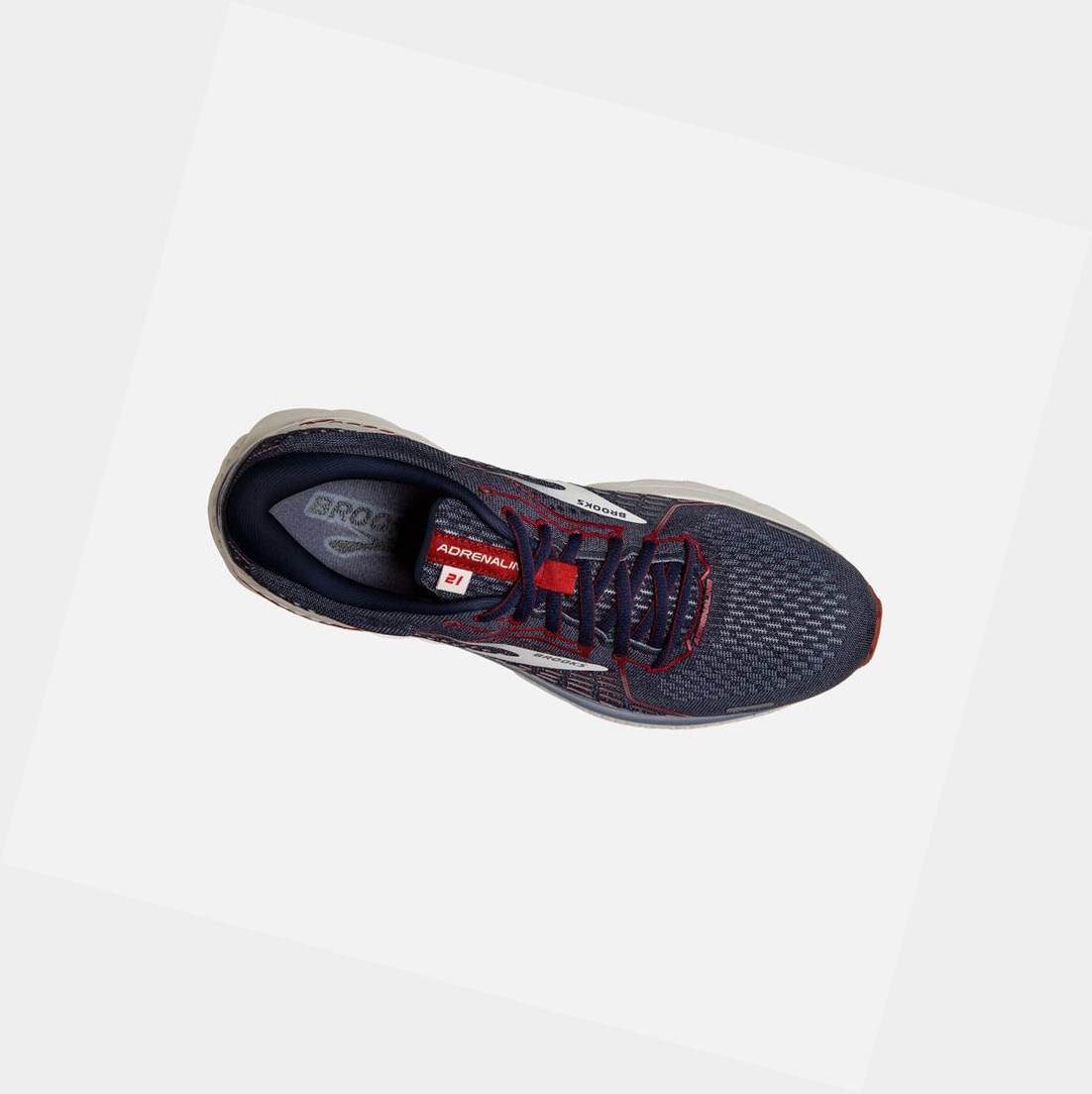 Scarpe da Passeggio Uomo Brooks Adrenaline GTS 21 Grigie Rosse | TIBZGA-897
