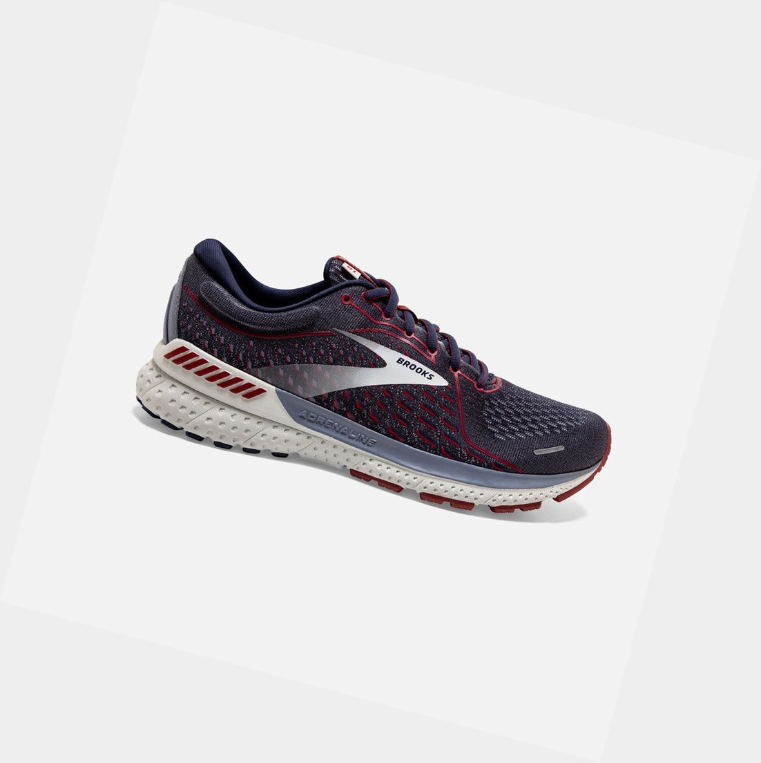 Scarpe da Passeggio Uomo Brooks Adrenaline GTS 21 Grigie Rosse | TIBZGA-897