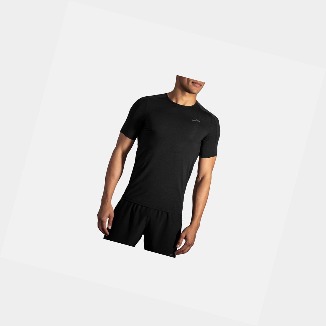 Top Uomo Brooks Atmosphere Sleeve Nere | NVDZAT-372