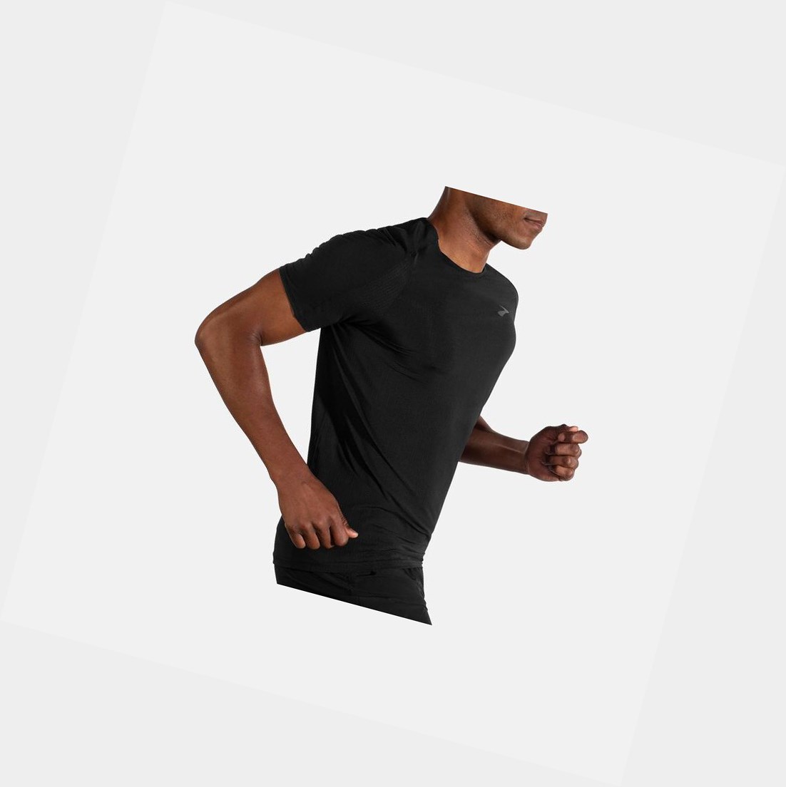 Top Uomo Brooks Atmosphere Sleeve Nere | NVDZAT-372
