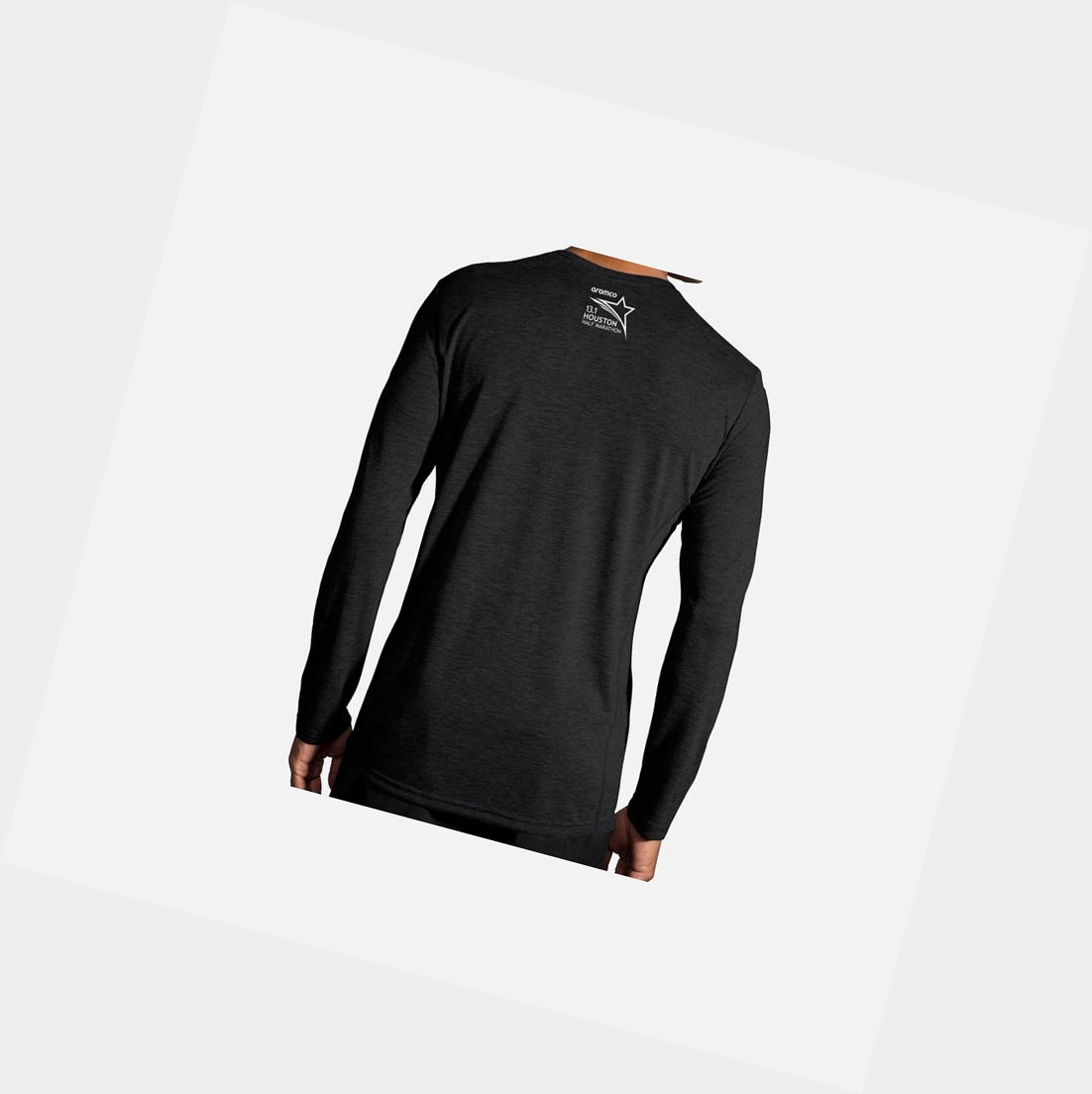 Top Uomo Brooks Distance Grafica Long Sleeve Nere | FCROTW-254