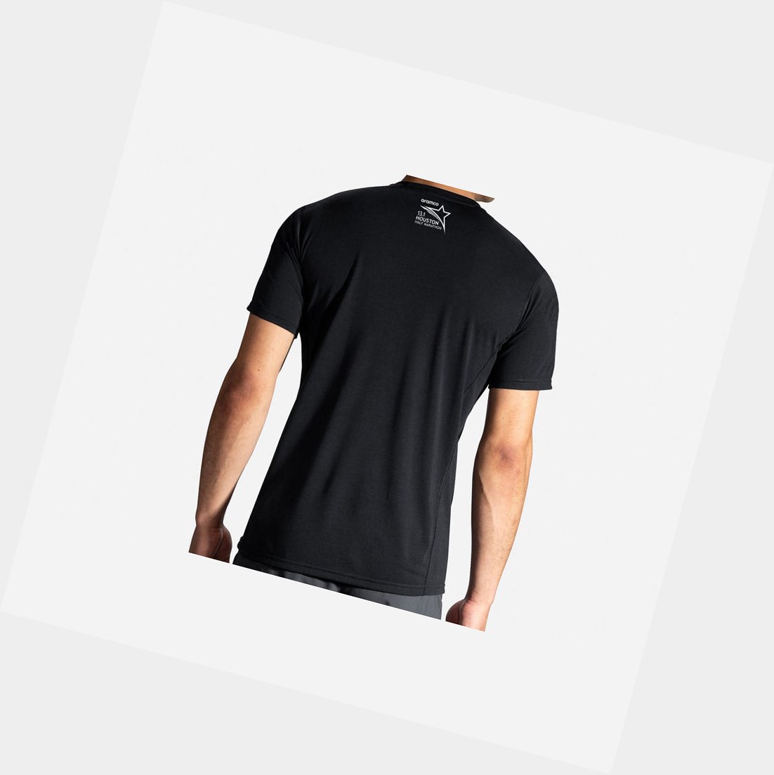 Top Uomo Brooks Distance Grafica Sleeve Nere | BVYUKG-173