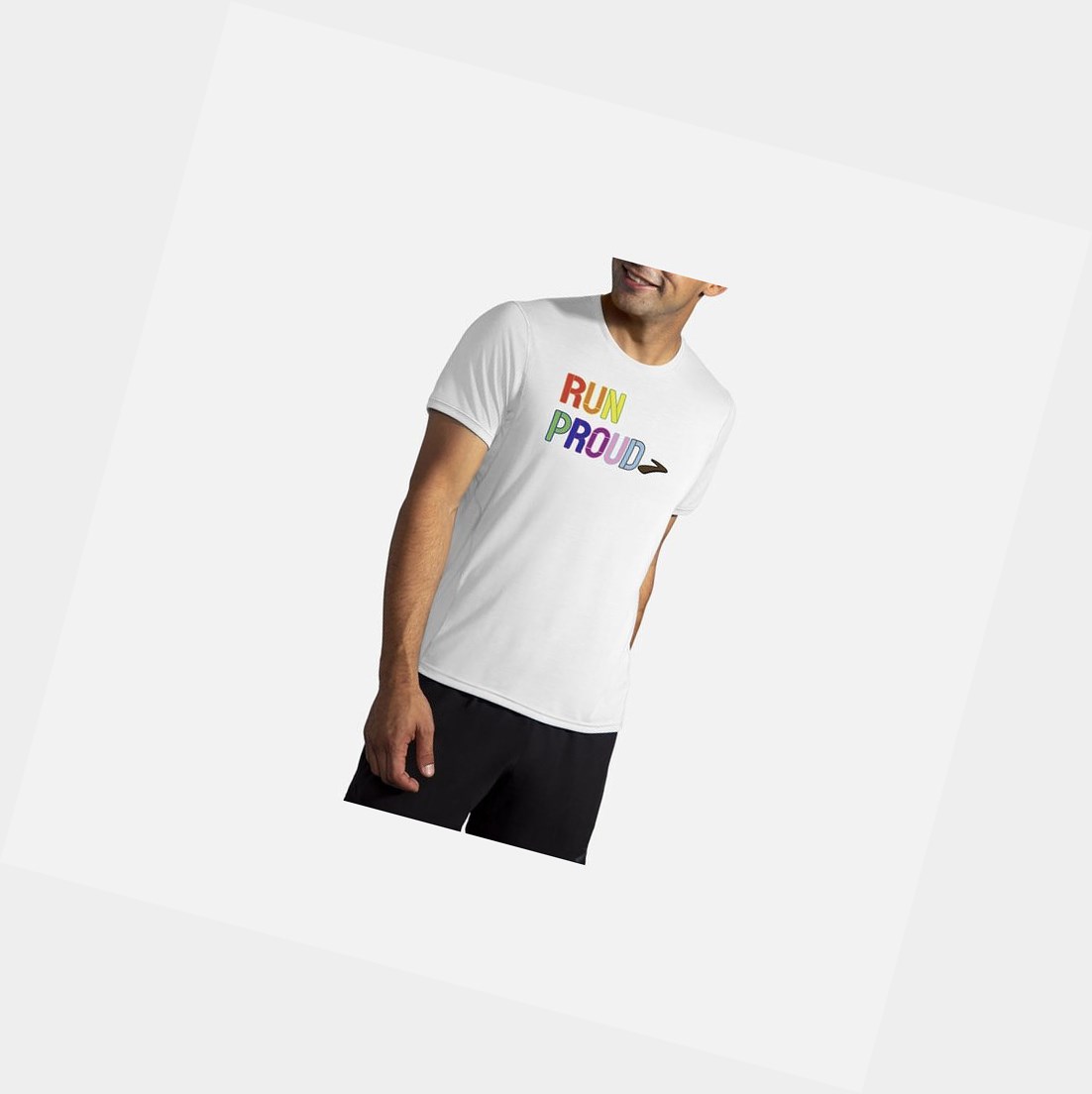 Top Uomo Brooks Distance Grafica Sleeve Run Proud | NVYPEZ-275