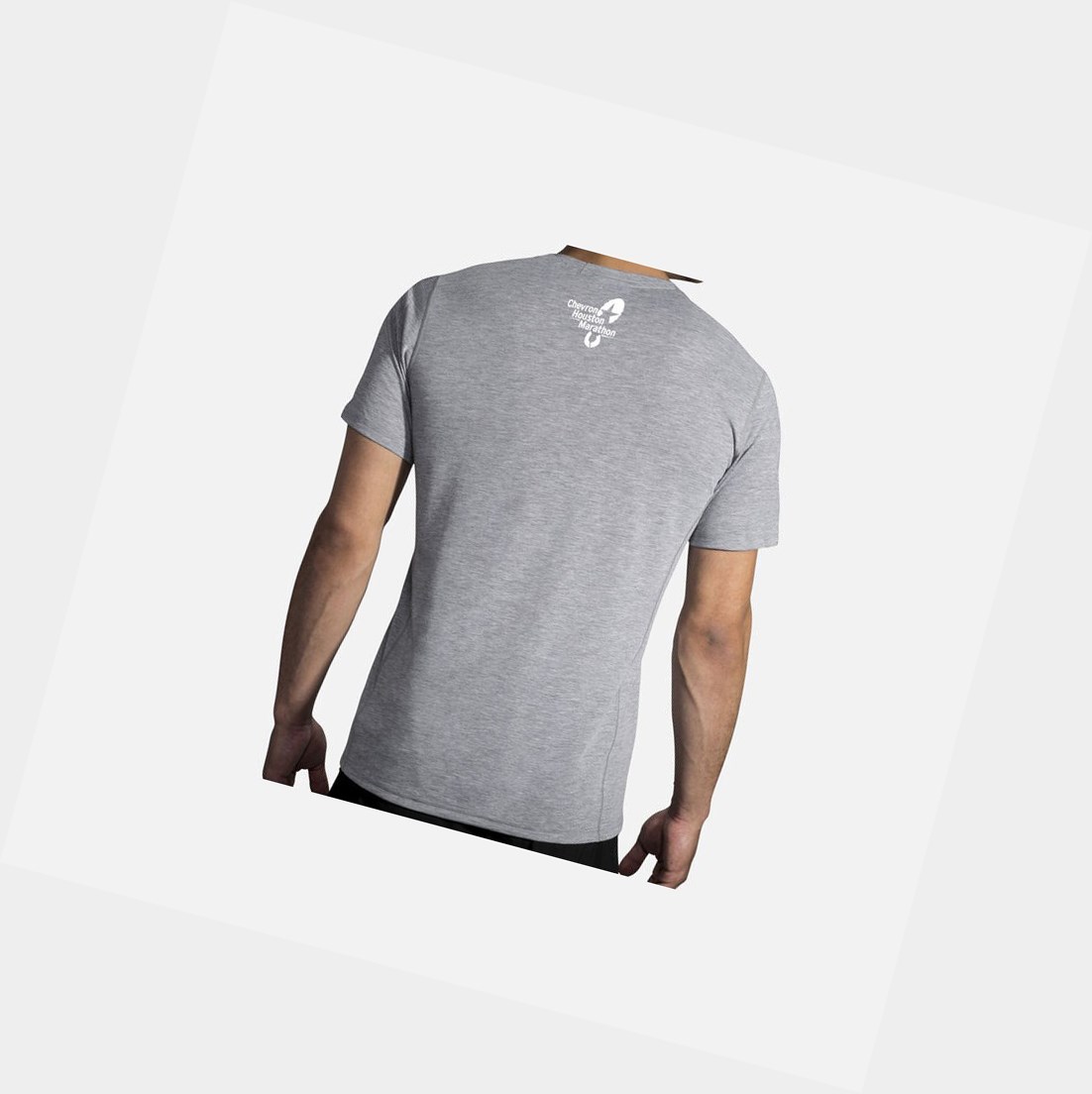 Top Uomo Brooks Distance Grafica Sleeve Heather Ash / Capsule | RMLKNC-530