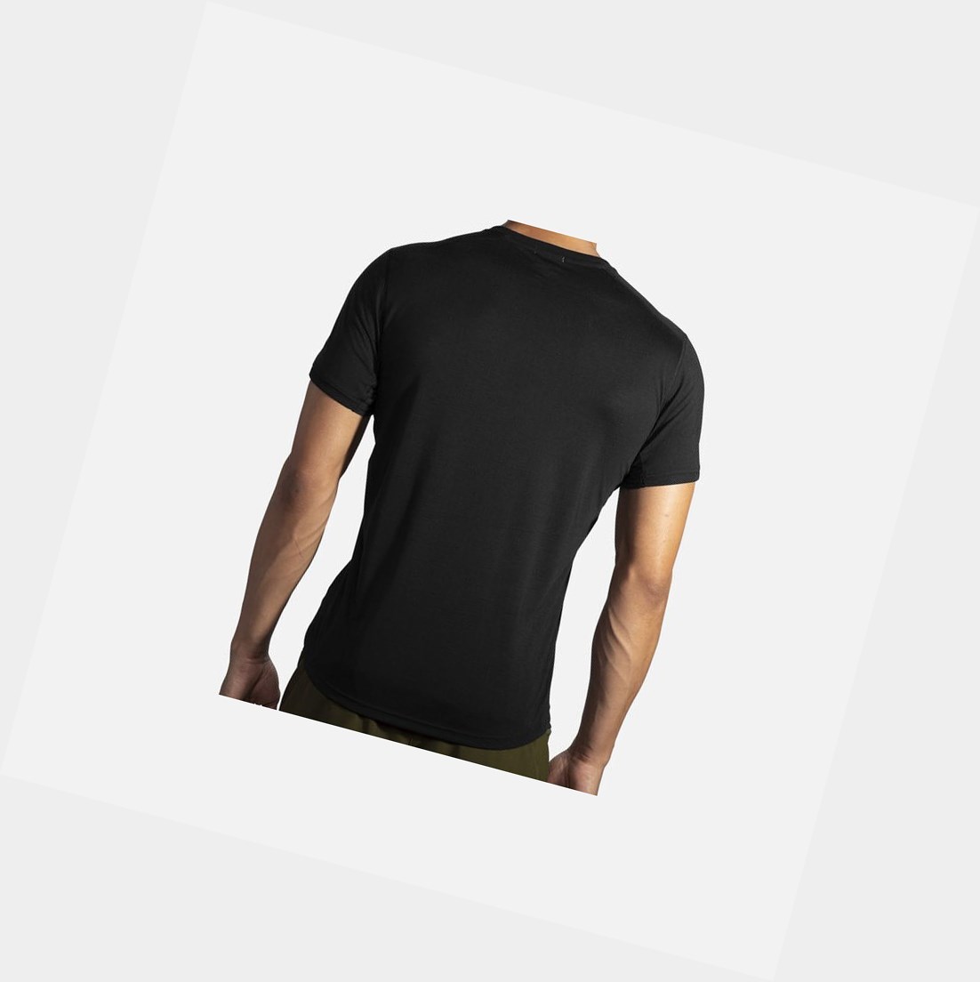 Top Uomo Brooks Distance Grafica Sleeve Nere | XDUPAG-843