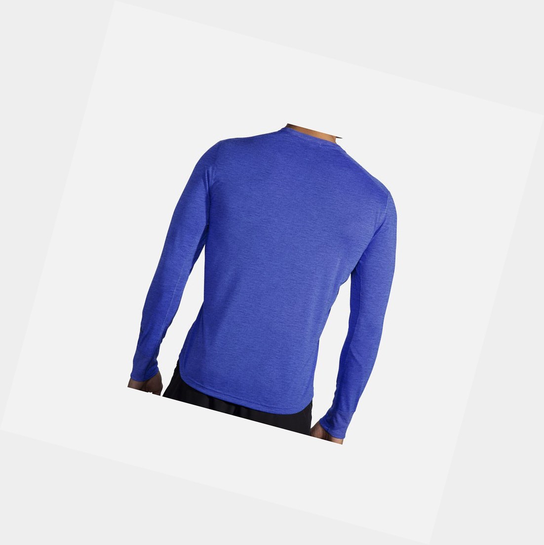 Top Uomo Brooks Distance Long Sleeve Blu | RFEWGI-934