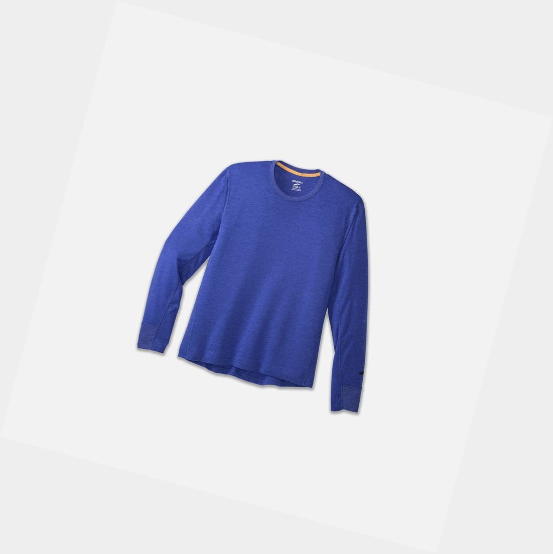 Top Uomo Brooks Distance Long Sleeve Blu | RFEWGI-934