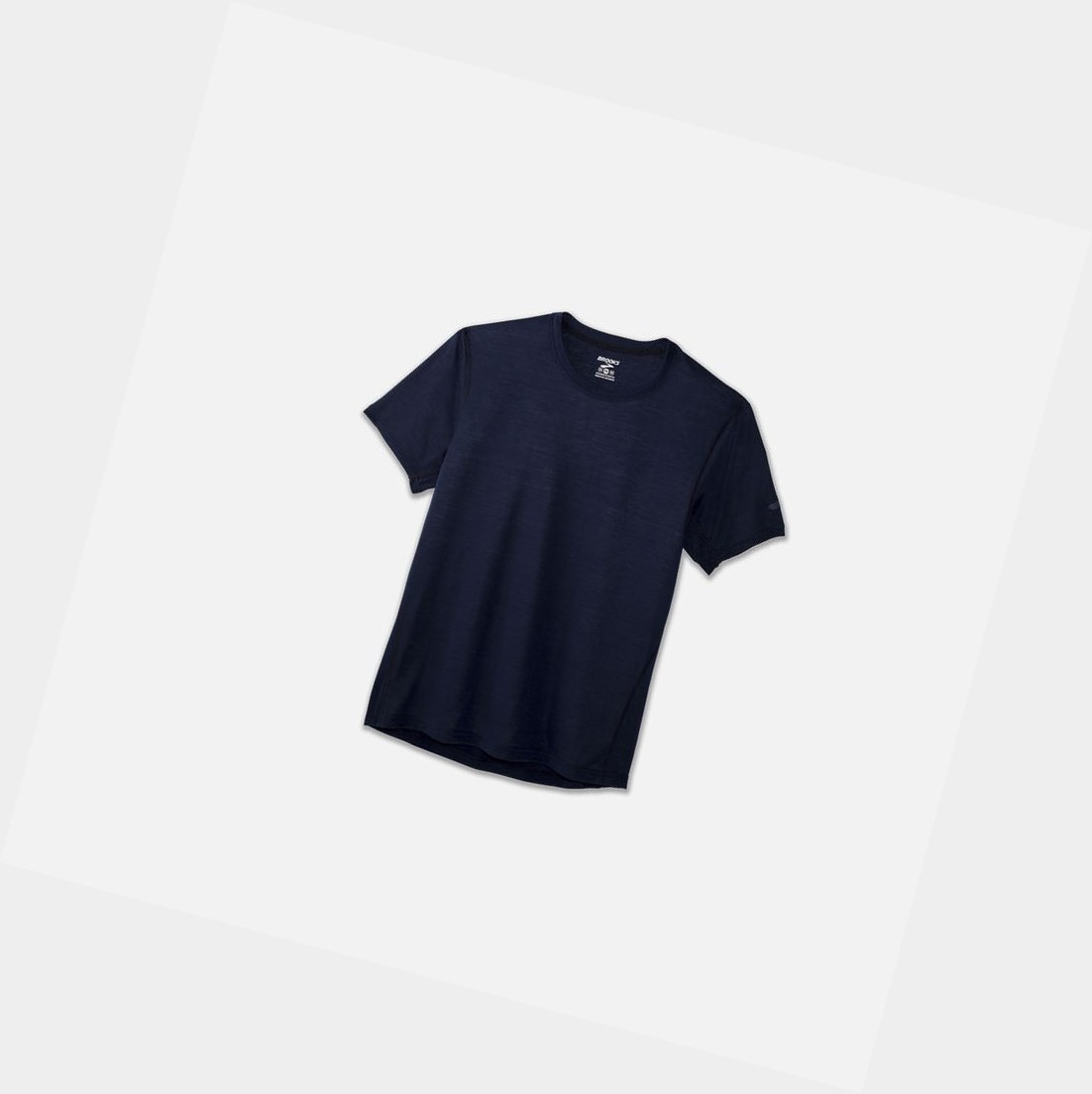 Top Uomo Brooks Distance Sleeve Blu Marino | KAHOQP-836