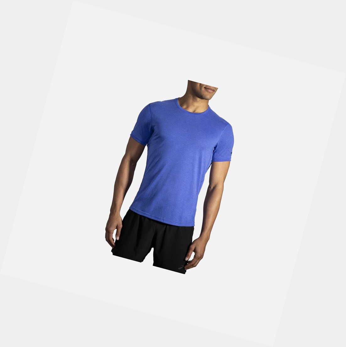 Top Uomo Brooks Distance Sleeve Blu | TFQUAL-520