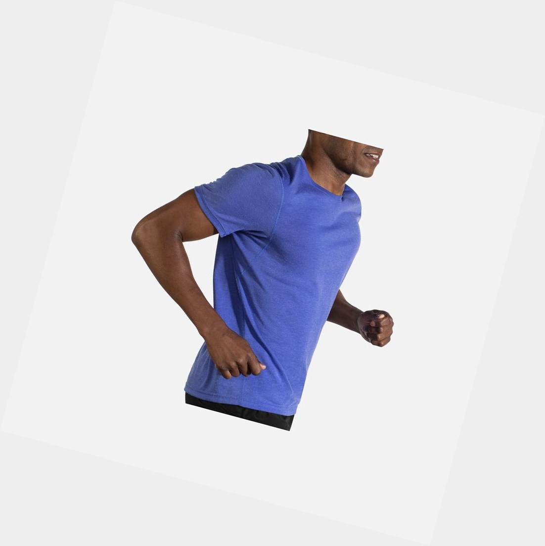Top Uomo Brooks Distance Sleeve Blu | TFQUAL-520