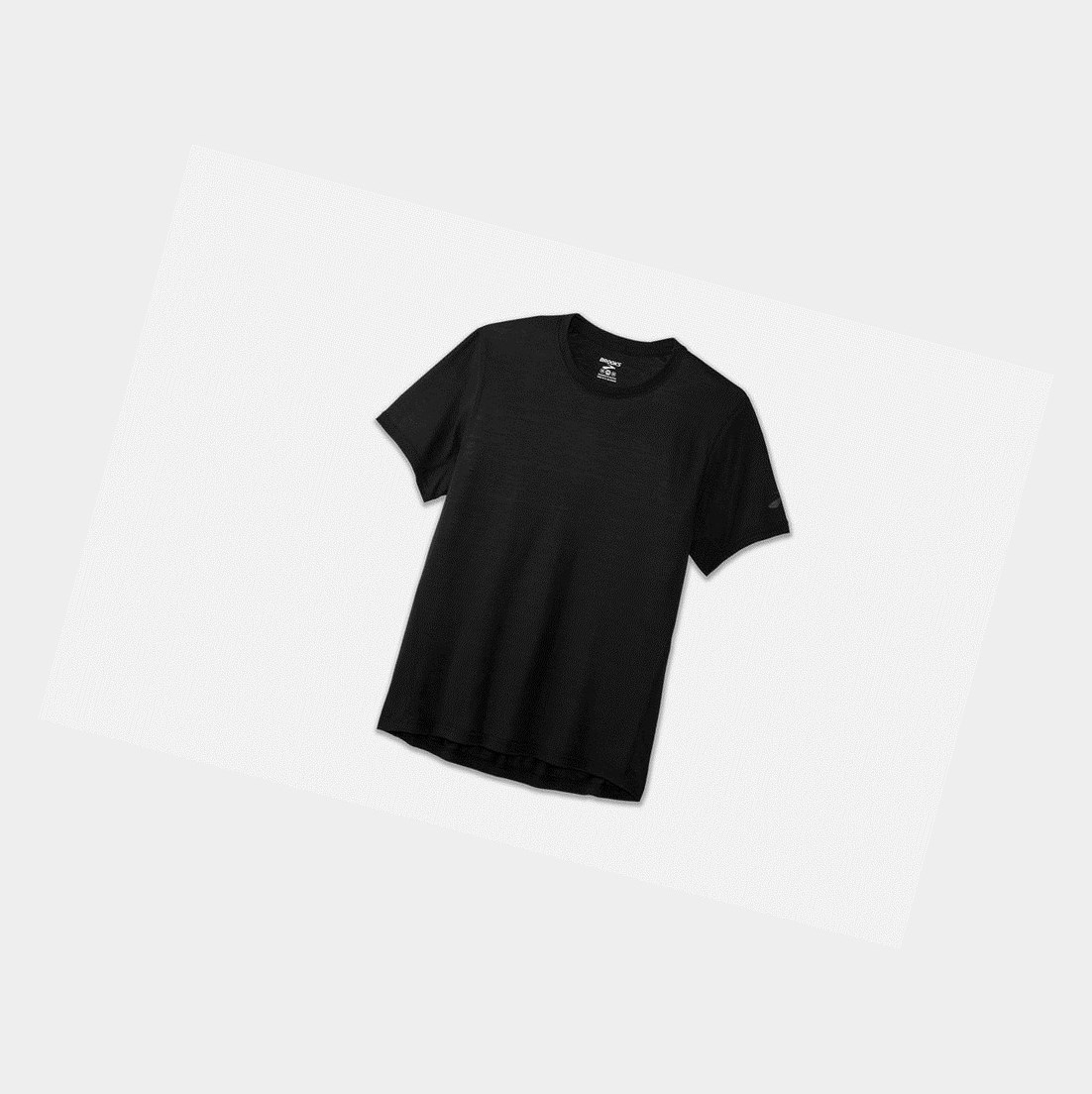 Top Uomo Brooks Distance Sleeve Nere | PQKUVJ-167