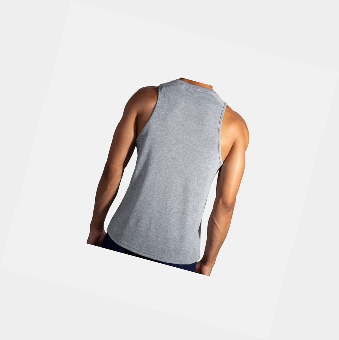 Top Uomo Brooks Distance Tank Heather Ash | APRVYX-592