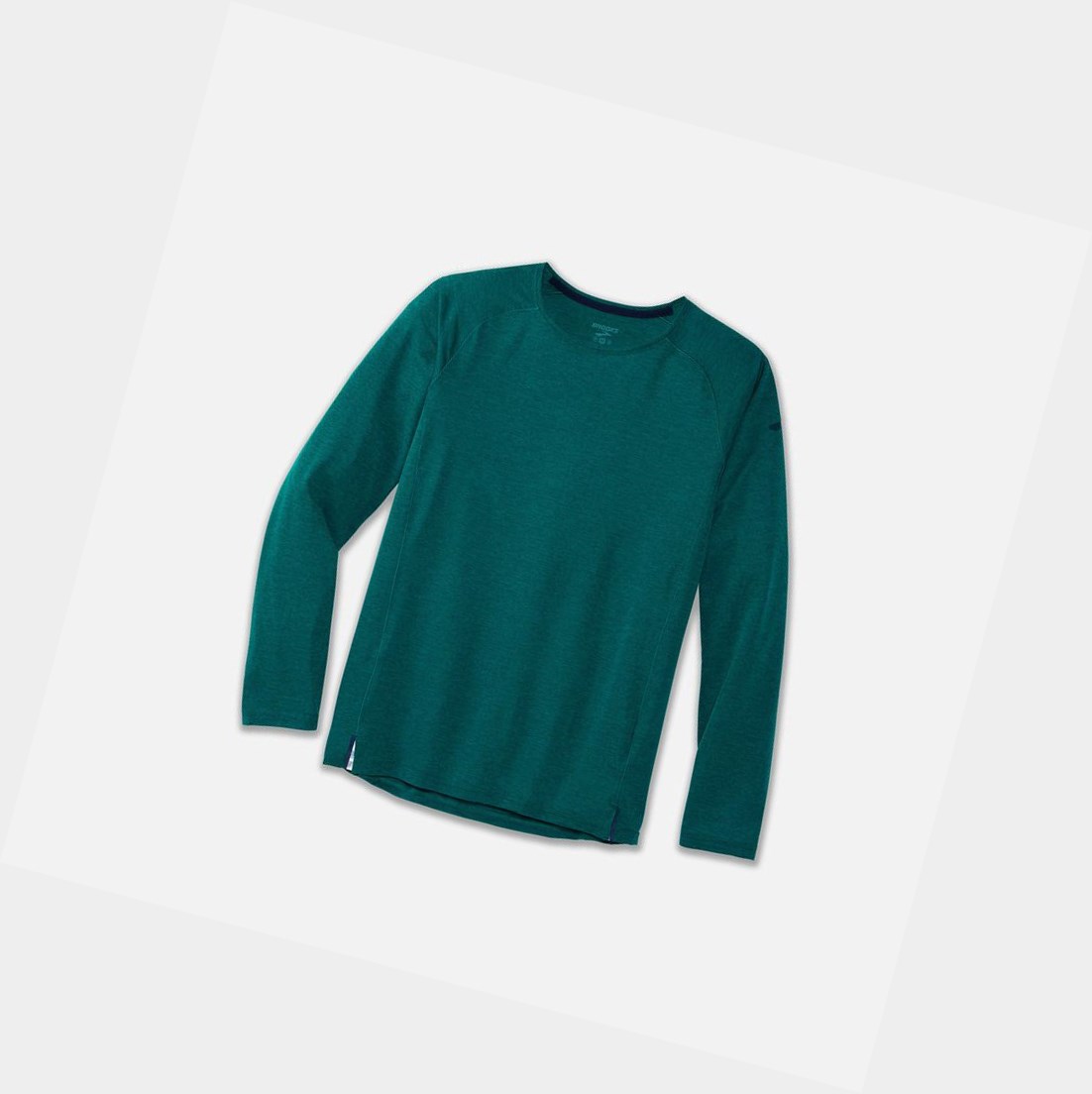 Top Uomo Brooks Ghost Long Sleeve Heather Spruce | AVFLNE-967